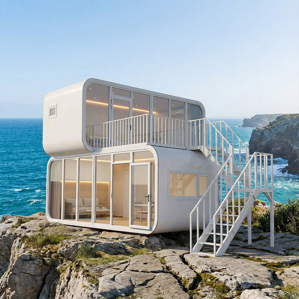 Bærbar Smart Outdoor Space Capsule Dwelling med adgangstrapper